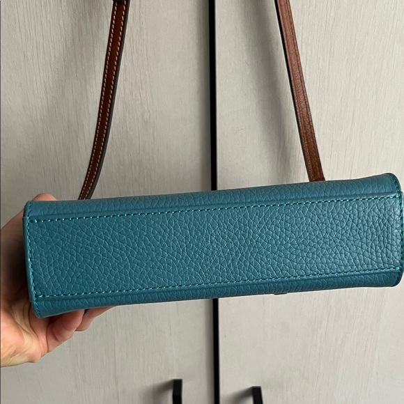 Dooney & Bourke Teal and Brown Crossbody Bag - Picture 5 of 10